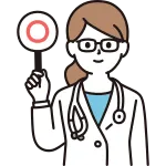 Female Doctor With A Circle Mark SVG Icon